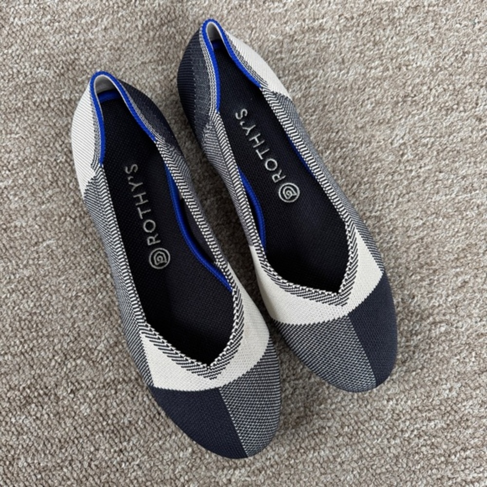 Rothy's Women's Black and White Flats